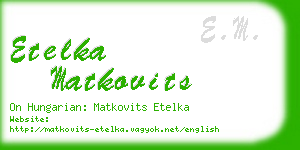 etelka matkovits business card